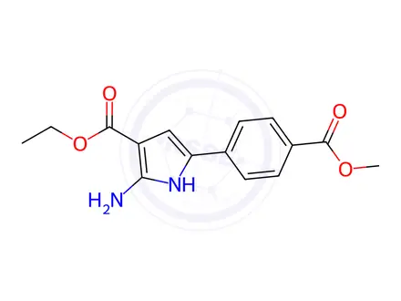Chemical structure of Ethyl 2-amino-5-(4-(methoxycarbonyl)phenyl)-1H-pyrrole-3-carboxylate