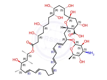 Chemical structure of Amphotericin B Impurity 1 (Amphotericin B EP ImpurityA) (Amphotericin A)(28, 29-Dihydro-Amphotericin B)