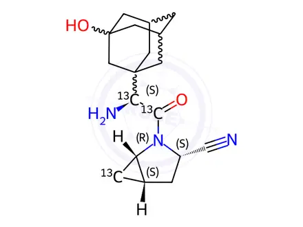 Chemical structure of Saxagliptin-13C3