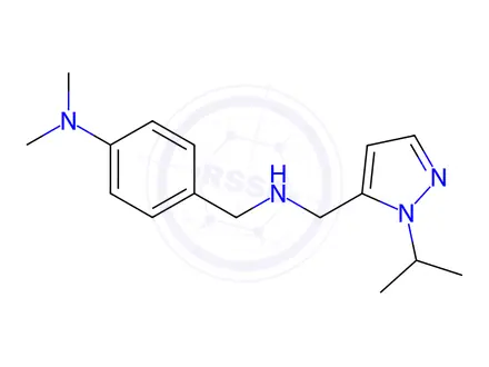 Chemical structure of 4-({[(1-isopropyl-1H-pyrazol-5-yl)methyl]amino}methyl)-N,N-dimethylaniline