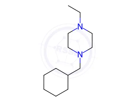 Chemical structure of Piperazine, 1-(cyclohexylmethyl)-4-ethyl-(9CI)