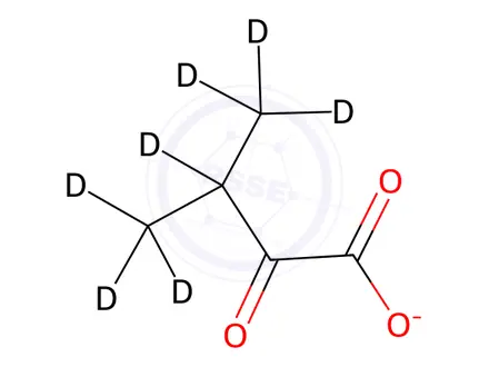 Chemical structure of α-Ketoisovalerate sodium salt-[D7]