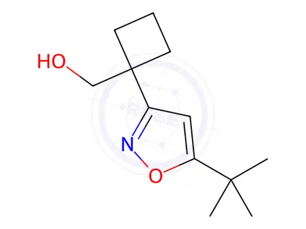 Chemical structure of (1-(5-(tert-Butyl)isoxazol-3-yl)cyclobutyl)methanol