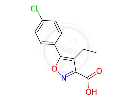 Chemical structure of 5-(4-Chlorophenyl)-4-ethylisoxazole-3-carboxylic acid