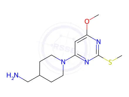 Chemical structure of C-[1-(6-Methoxy-2-Methylsulfanyl-pyriMidin-4-yl)-piperidin-4-yl]-MethylaMine hydrochloride