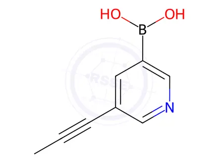 Chemical structure of 5-(Prop-1-ynyl)pyridin-3-ylboronic Acid