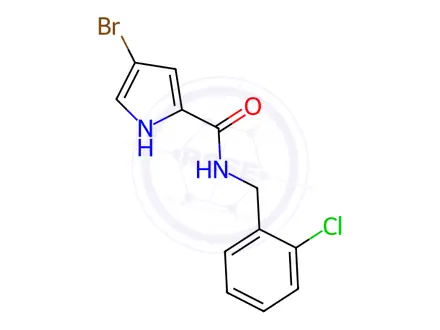 Chemical structure of 4-Bromo-N-(2-chlorobenzyl)-1h-pyrrole-2-carboxamide