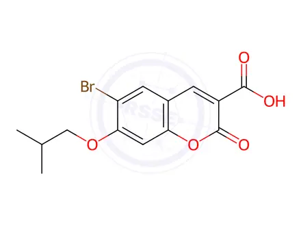 Chemical structure of 6-Bromo-7-isobutoxy-2-oxo-2H-chromene-3-carboxylic acid