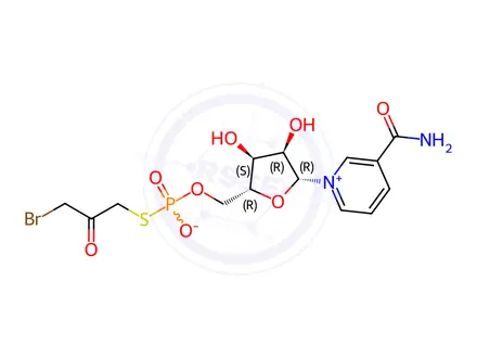 Chemical structure of nicotinamide ribose 5'-O-(S-(3-bromo-2-oxopropyl))thiophosphate