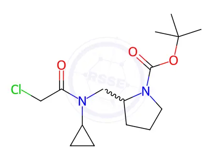 Chemical structure of tert-Butyl 2-((2-chloro-N-cyclopropylacetamido)methyl)pyrrolidine-1-carboxylate