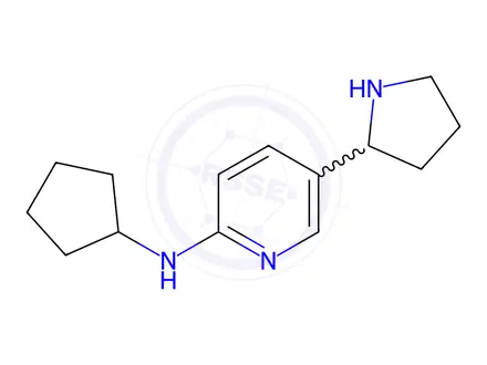Chemical structure of N-Cyclopentyl-5-(pyrrolidin-2-yl)pyridin-2-amine