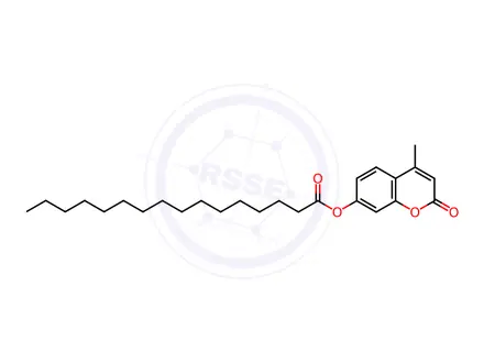 Chemical structure of 4-Methylumbelliferyl Palmitate
