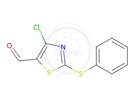 Chemical structure of 4-Chloro-2-(phenylsulfanyl)-1,3-thiazole-5-carbaldehyde
