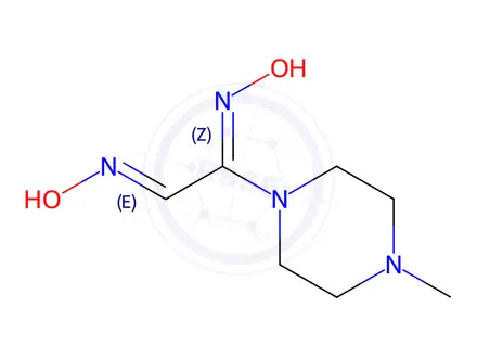 Chemical structure of Piperazine, 1-[(1Z,2E)-bis(hydroxyimino)ethyl]-4-methyl-(9CI)