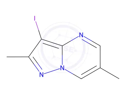 Chemical structure of 3-iodo-2,6-dimethylpyrazolo[1,5-a]pyrimidine