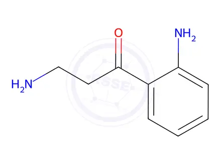Chemical structure of 3-amino-1-(2-aminophenyl)propan-1-one dihydrochloride