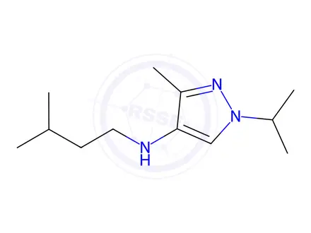 Chemical structure of 1-isopropyl-3-methyl-N-(3-methylbutyl)-1H-pyrazol-4-amine