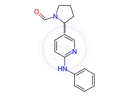 Chemical structure of 2-(6-(Phenylamino)pyridin-3-yl)pyrrolidine-1-carbaldehyde