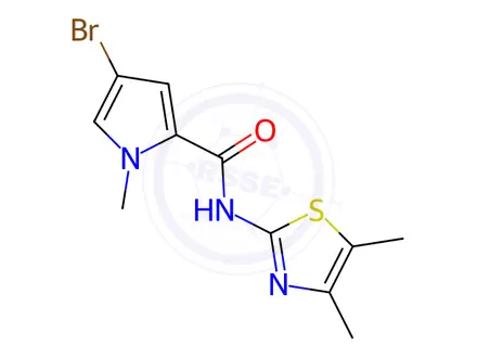 Chemical structure of 4-Bromo-N-(4,5-dimethylthiazol-2-yl)-1-methyl-1H-pyrrole-2-carboxamide