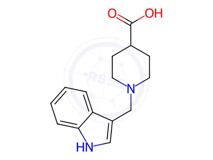 Chemical structure of 1-((1H-indol-3-yl)methyl)piperidine-4-carboxylic acid
