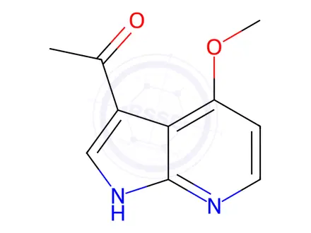 Chemical structure of 1-(4-Methoxy-1H-pyrrolo[2,3-b]pyridin-3-yl)ethanone