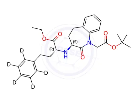 Chemical structure of (2R,3'S) Benazepril tert-Butyl Ester-d5