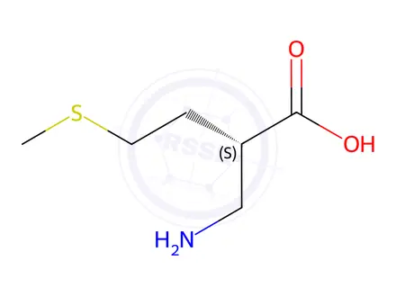 Chemical structure of Butanoic acid, 2-(aminomethyl)-4-(methylthio)-(S isomer)