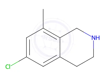 Chemical structure of Isoquinoline, 6-chloro-1,2,3,4-tetrahydro-8-methyl-