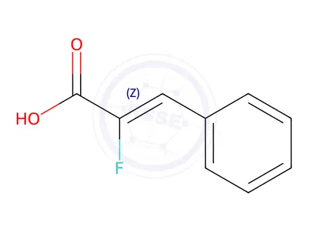 Chemical structure of (Z)-2-fluoro-3-phenylacrylic acid