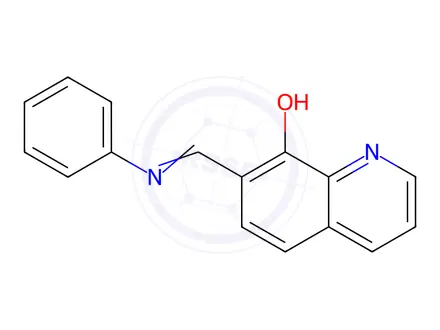 Chemical structure of 7-((Phenylimino)methyl)quinolin-8-ol