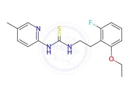 Chemical structure of Thiourea, N-[2-(2-ethoxy-6-fluorophenyl)ethyl]-N'-(5-methyl-2-pyridinyl)-