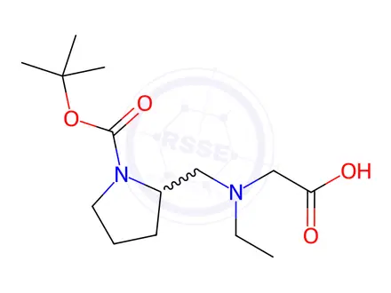Chemical structure of 2-(((1-(tert-Butoxycarbonyl)pyrrolidin-2-yl)methyl)(ethyl)amino)acetic acid