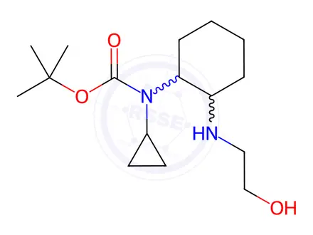 Chemical structure of Tert-butyl cyclopropyl(2-((2-hydroxyethyl)amino)cyclohexyl)carbamate