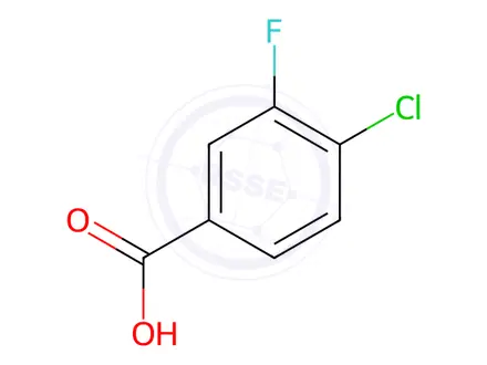 Chemical structure of 4-Chloro-3-fluorobenzoic Acid