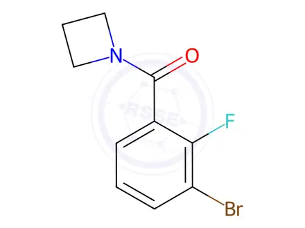 Chemical structure of Azetidin-1-yl(3-bromo-2-fluorophenyl)methanone