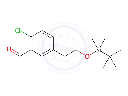 Chemical structure of Benzaldehyde, 2-chloro-5-[2-[[(1,1-dimethylethyl)dimethylsilyl]oxy]ethyl]-