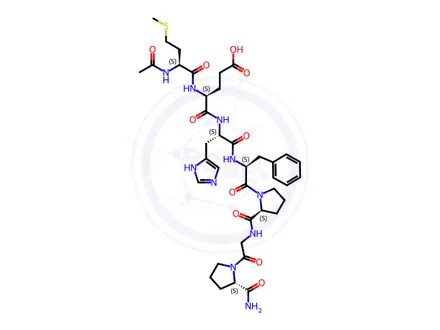 Chemical structure of Polypeptide Impurity 29 (N-Acetyl Semax Amidate)