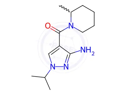 Chemical structure of 1-isopropyl-4-[(2-methylpiperidin-1-yl)carbonyl]-1H-pyrazol-3-amine