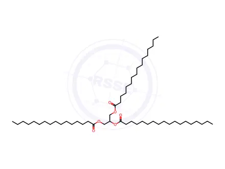 Chemical structure of 1,3-Palmitin-2-Stearin