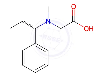 Chemical structure of 2-(Methyl(1-phenylpropyl)amino)acetic acid