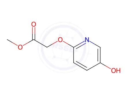 Chemical structure of Acetic acid, [(5-hydroxy-2-pyridinyl)oxy]-, methyl ester (9CI)