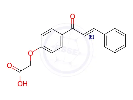 Chemical structure of Acetic acid, [4-(1-oxo-3-phenyl-2-propenyl)phenoxy]-, (E)-(9CI)