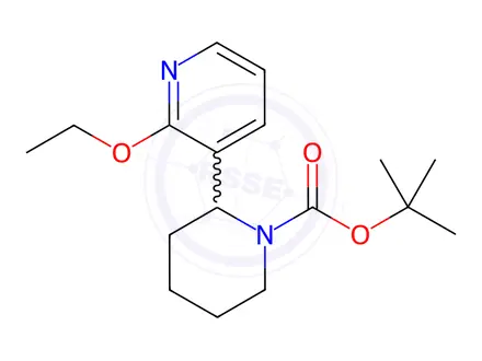 Chemical structure of tert-Butyl 2-(2-ethoxypyridin-3-yl)piperidine-1-carboxylate