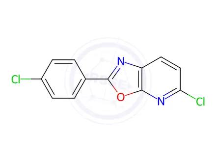 Chemical structure of 5-Chloro-2-(4-chlorophenyl)oxazolo[5,4-b]pyridine