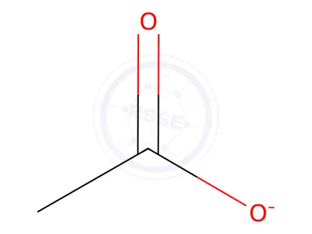 Chemical structure of acetic acid, aluminium sodium salt