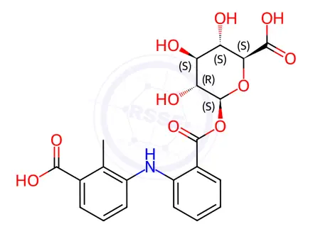 Chemical structure of 3-Carboxy Mefenamic Acid Acyl-β-D-glucuronide