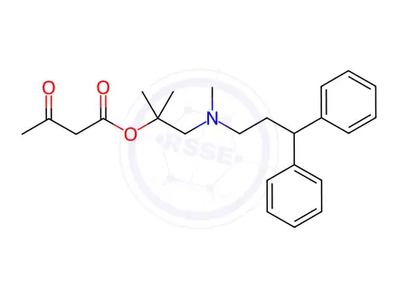 Chemical structure of Butanoic acid, 3-oxo-,2-[(3,3-diphenylpropyl)MethylaMino]-1,1-diMethylethyl ester