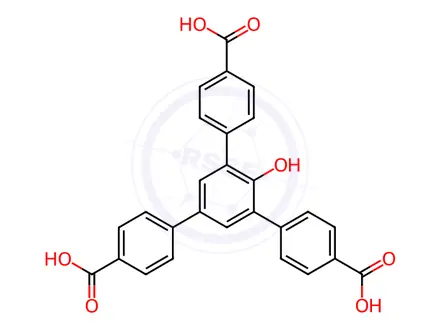 Chemical structure of 5'-(4-carboxyphenyl)-2'-hydroxy-[1,1':3',1''-terphenyl]-4,4''-dicarboxylic acid