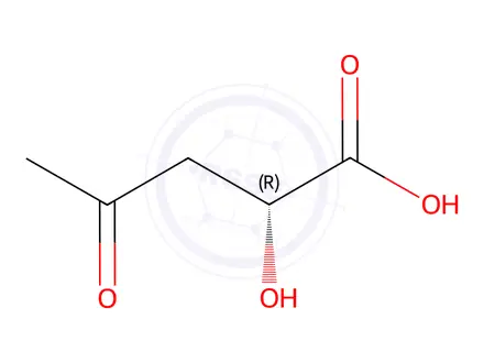 Chemical structure of Pentanoic acid, 2-hydroxy-4-oxo-, (R)-(9CI)