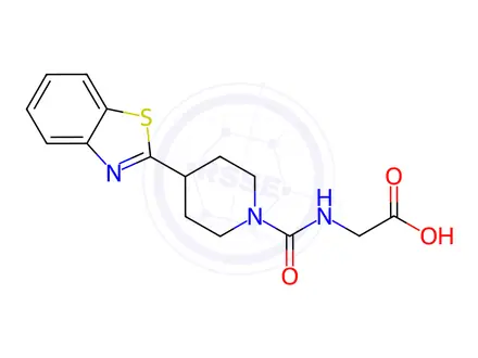 Chemical structure of (4-(Benzo[d]thiazol-2-yl)piperidine-1-carbonyl)glycine